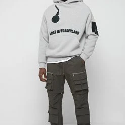 Man Casual Trousers 2-in-1 Hardware Cargo Pants - Dark Green