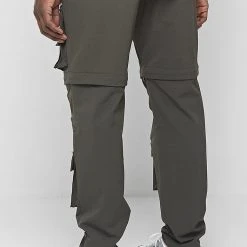 Man Casual Trousers 2-in-1 Hardware Cargo Pants - Dark Green