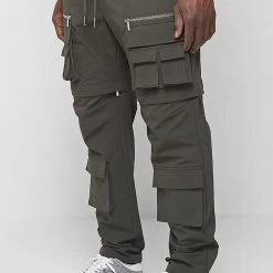 Man Casual Trousers 2-in-1 Hardware Cargo Pants - Dark Green