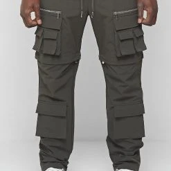 Man Casual Trousers 2-in-1 Hardware Cargo Pants - Dark Green