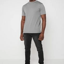 Man T-Shirts Mercerised Cotton T-Shirt - Grey