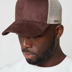 Man Accessories Mesh Trucker Cap - Brown/Beige