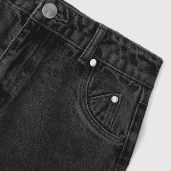 Woman Denim Mid Rise Flared Jeans - Black