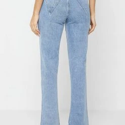 Woman Denim Mid Rise Flared Jeans - Mid Blue