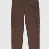 Man Casual Trousers Multi Pocket Cargo Pants - Brown