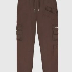 Man Casual Trousers Multi Pocket Cargo Pants - Brown
