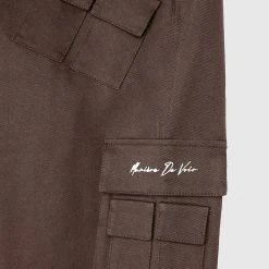 Man Casual Trousers Multi Pocket Cargo Pants - Brown