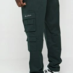 Man Casual Trousers Multi Pocket Cargo Pants - Forest Green