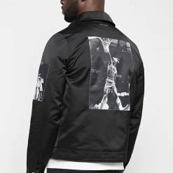 Man Jackets Satin Icon Jacket - Black