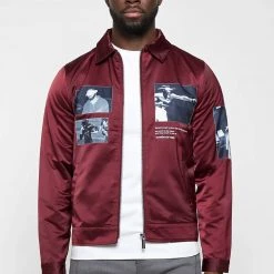 Man Jackets Satin Icon Jacket - Merlot