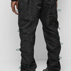 Man Casual Trousers CARGO PANTS Nylon Bungee Cargo Pant - Black / Green