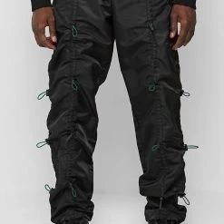 Man Casual Trousers CARGO PANTS Nylon Bungee Cargo Pant - Black / Green