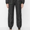 Woman Trousers TRACKSUITS Nylon Contrast Stitch Track Pants - Black