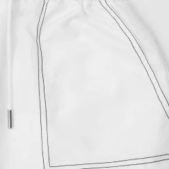 Woman Trousers Nylon Contrast Stitch Track Pants - White TRACKSUITS