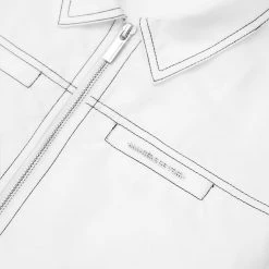 Woman Jackets Nylon Contrast Stitch Track Top - White