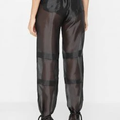 Woman Trousers Organza Cargo Trousers - Black