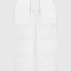 Woman Trousers CARGO PANTS & JOGGERS Organza Cargo Trousers - White