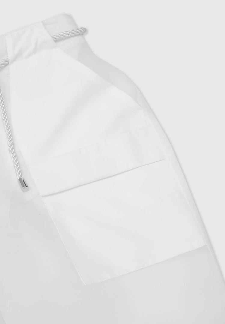 Woman Trousers CARGO PANTS & JOGGERS Organza Cargo Trousers - White