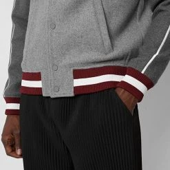 Man Jackets Panther Varsity Jacket - Grey