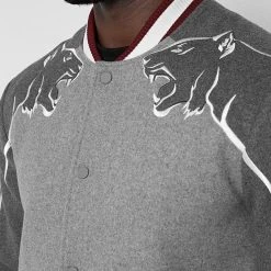 Man Jackets Panther Varsity Jacket - Grey