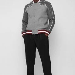 Man Jackets Panther Varsity Jacket - Grey