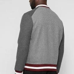 Man Jackets Panther Varsity Jacket - Grey