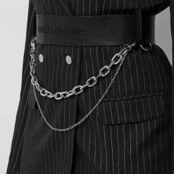 Woman Dresses Pinstripe Blazer Dress - Black