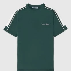 Man T-Shirts SHORTS SETS Piped T-Shirt - Green