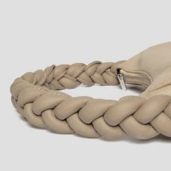 Woman Accessories Plaited Rope Handbag - Beige