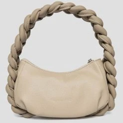 Woman Accessories Plaited Rope Handbag - Beige