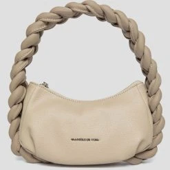 Woman Accessories Plaited Rope Handbag - Beige
