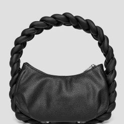 Woman Accessories Plaited Rope Handbag - Black