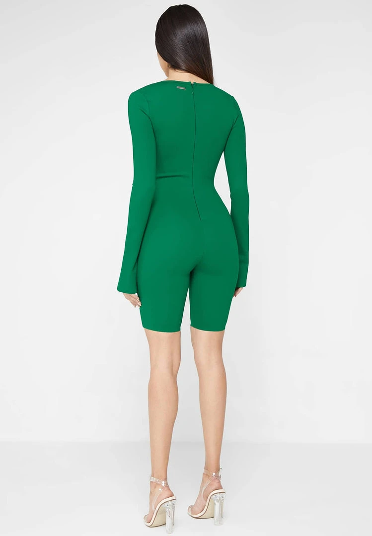 Woman Jumpsuits JUMPSUITS & PLAYSUITS Pleated Bandage Playsuit - Green