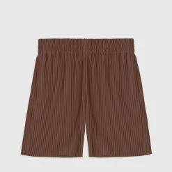 Man Shorts SHORTS SETS Pleated Shorts - Brown