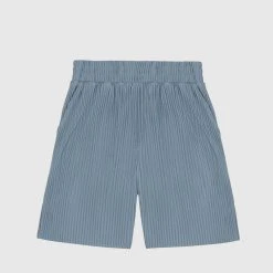 Man Shorts Pleated Shorts - Steel Blue