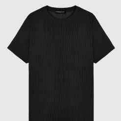 Man T-Shirts T-SHIRTS & TOPS Pleated T-Shirt - Black