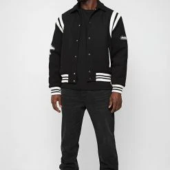 Man Denim Straight Leg Jeans With Poppers - Stonewash Black