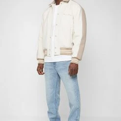 Man Denim Straight Leg Jeans With Poppers - Stonewash Blue