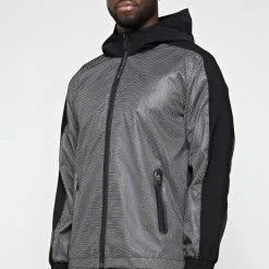 Man Tracksuit Tops Reflective & Mesh Track Jacket - Black JACKETS