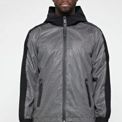 Man Tracksuit Tops Reflective & Mesh Track Jacket - Black JACKETS