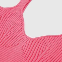Woman Tops Ribbed Contour Crop Top - Pink TOPS & T SHIRTS