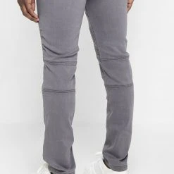 Man Denim Ribbed Detail Jeans - Grey