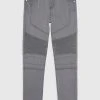 Man Denim Ribbed Detail Jeans - Grey