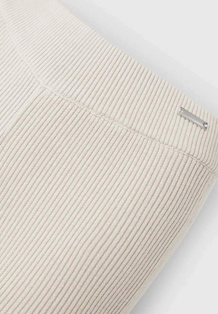 Woman Leggings Ribbed Ombré Flared Leggings - Beige