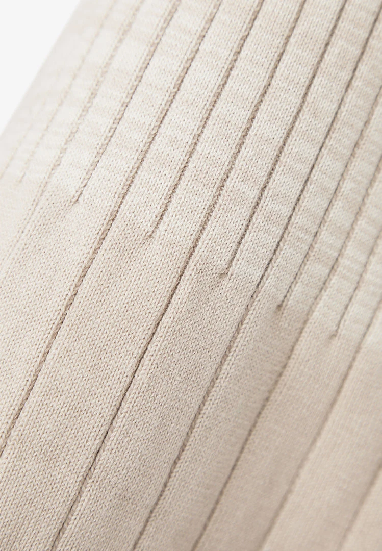 Woman Leggings Ribbed Ombré Flared Leggings - Beige