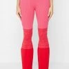 Woman Leggings Ribbed Ombré Flared Leggings - Pink