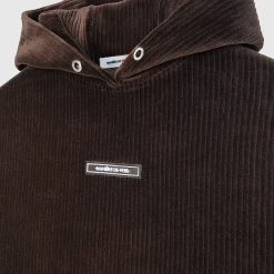 Woman Tracksuits Ribbed Velour Hoodie - Brown