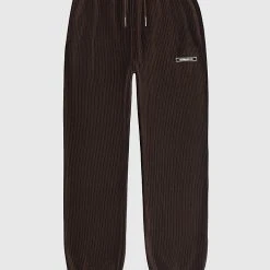 Woman Tracksuits Ribbed Velour Joggers - Brown