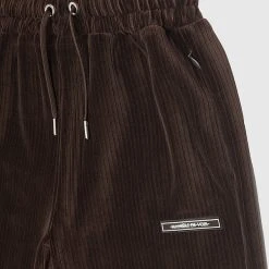 Woman Tracksuits Ribbed Velour Joggers - Brown
