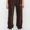 Woman Tracksuits Ribbed Velour Joggers - Brown